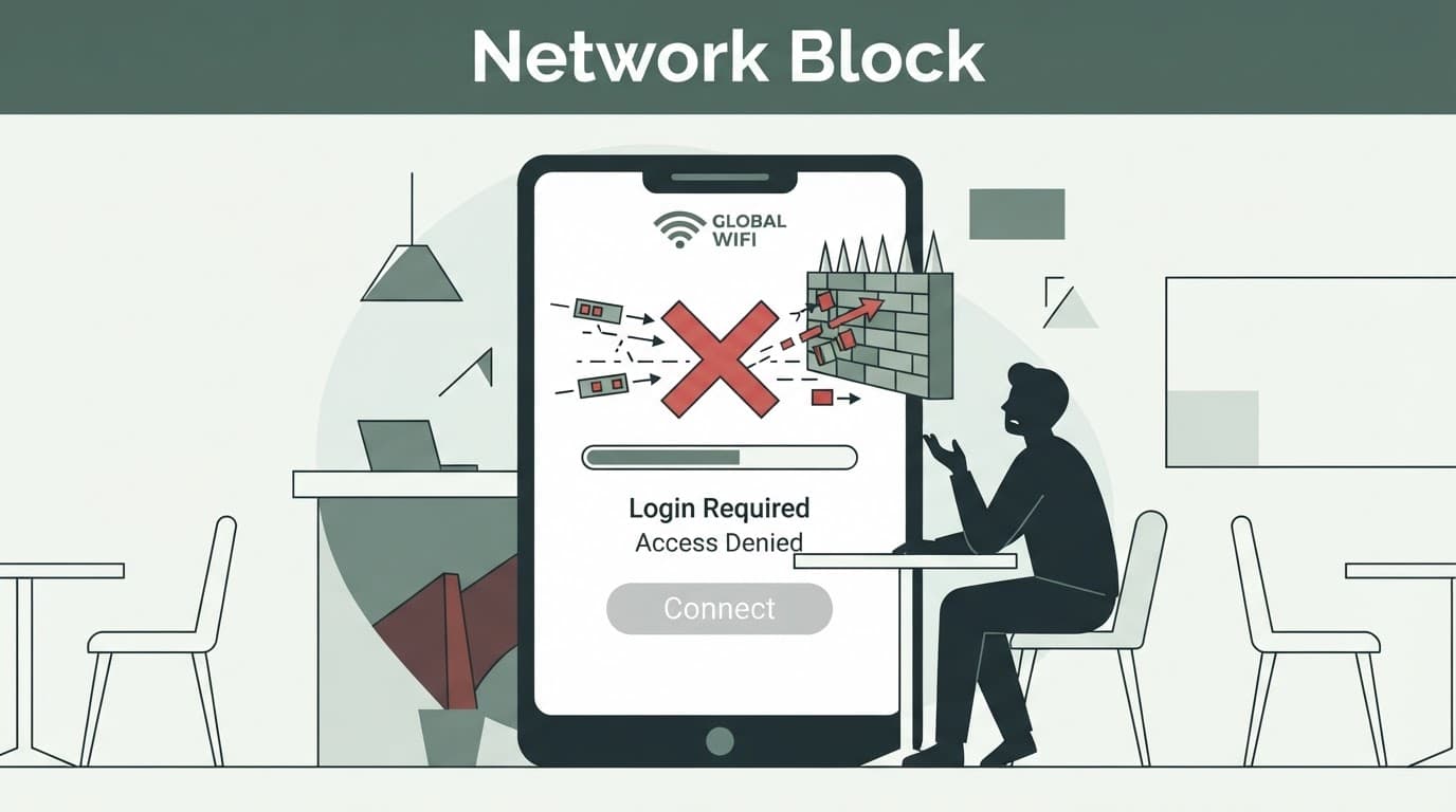 A network login screen blocking outside requests before approval.